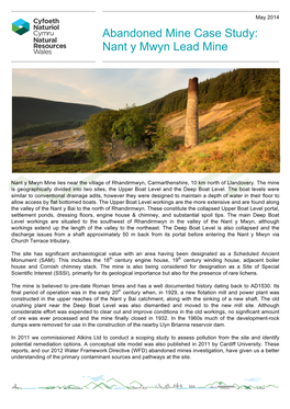 Nant Y Mwyn Mine Case Study