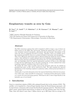 Exoplanetary Transits As Seen by Gaia