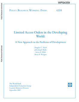 Limited Access Orders in the Developing World