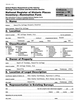 National Register of Historic Places Inventory—Nomination Form 1