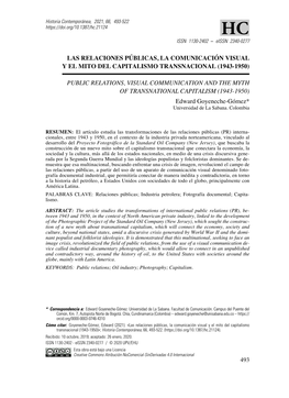Las Relaciones Públicas, La Comunicación Visual Y El Mito Del Capitalismo Transnacional (1943-1950)