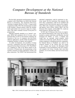 Computer Development at the National Bureau of Standards