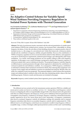 An Adaptive Control Scheme for Variable Speed Wind Turbines Providing Frequency Regulation in Isolated Power Systems with Thermal Generation