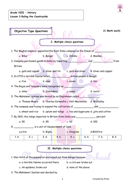 Objective Type Questions (1 Mark Each)