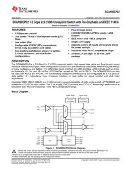 SCAN90CP02 1.5 Gbps 2X2 LVDS Crosspoint Switch W/Pre-Emphasis