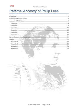 Paternal Ancestry of Philip Lees Paternal Ancestry of Philip Lees