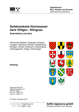 Gefahrenkarte Hochwasser Aare Villigen - Klingnau Seitenbäche Und Aare
