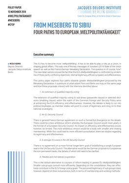 From Meseberg to Sibiu Four Paths to European ‚Weltpolitikfähigkeit’