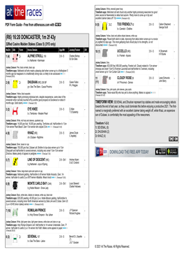 16:20 DONCASTER, 1M 2F 43Y Timeform Says: Placed Both Starts to Date, Improving from Debut When Runner-Up in a Novice at Lingfield 82 Days Ago