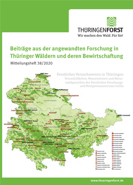 Beiträge Aus Der Angewandten Forschung in Thüringer Wäldern Und Deren Bewirtschaftung Mitteilungsheft 38/2020