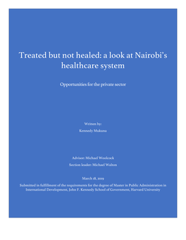 Treated but Not Healed: a Look at Nairobi's Healthcare System