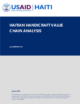 Haitian Handicraft Value Chain Analysis