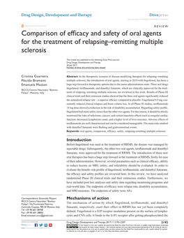 Comparison of Efficacy and Safety of Oral Agents for the Treatment of Relapsing–Remitting Multiple Sclerosis