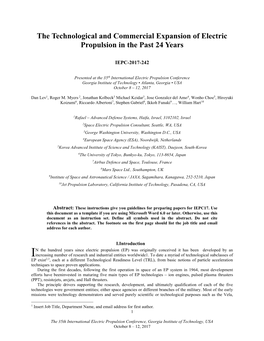 The Technological and Commercial Expansion of Electric Propulsion in the Past 24 Years