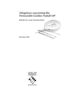 Allegations Concerning the Honourable Gordon Nuttall MP: Report Ofa CMC Investigation Abbreviations