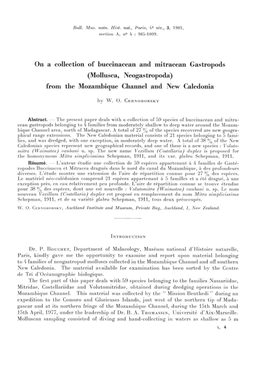 Mollusca, Neogastropoda) from the Mozambique Channel and New Caledonia