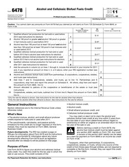 Alcohol and Cellulosic Biofuel Fuels Credit General Instructions