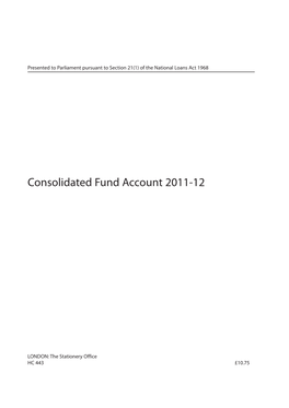 Consolidated Fund Account 2011-12 HC 443, Session 2012-2013