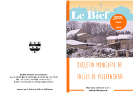 Bulletin Municipal De Salles De Villefagnan