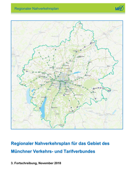 Regionaler Nahverkehrsplan Für Das Gebiet Des Münchner Verkehrs- Und Tarifverbundes