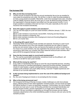 Fee Increase FAQ