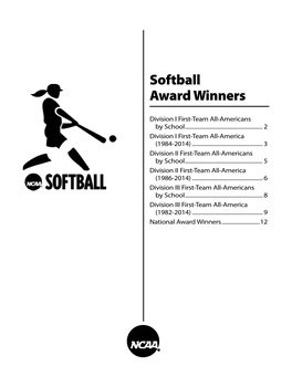 Softball Award Winners