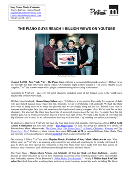 The Piano Guys Reach 1 Billion Views on Youtube