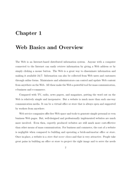 Chapter 1 Web Basics and Overview