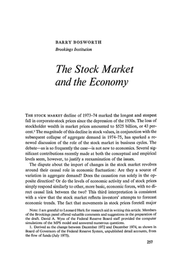 The Stock Market and the Economy