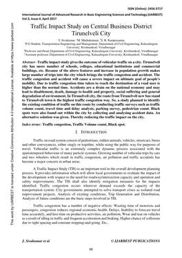 Traffic Impact Study on Central Business District Tirunelveli City 1J