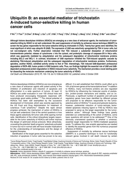 An Essential Mediator of Trichostatin A-Induced Tumor-Selective Killing in Human Cancer Cells