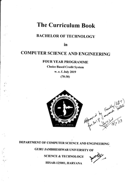 B.Tech. CSE CBCS W.E.F. July, 2019