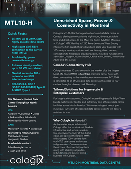 MTL10-H Connectivity in Montreal
