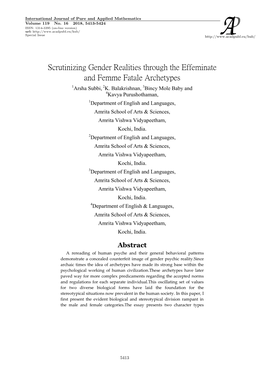 Scrutinizing Gender Realities Through the Effeminate and Femme Fatale Archetypes 1Arsha Subbi, 2K