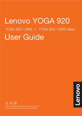 Lenovo YOGA 920 Notebook User Manual