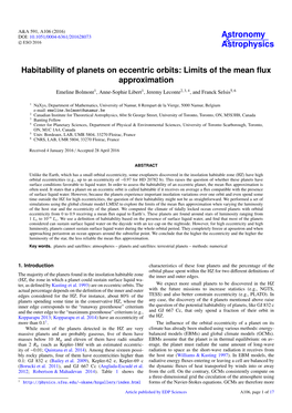 Habitability of Planets on Eccentric Orbits: Limits of the Mean Flux Approximation
