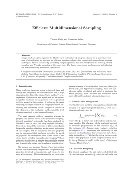 Efficient Multidimensional Sampling