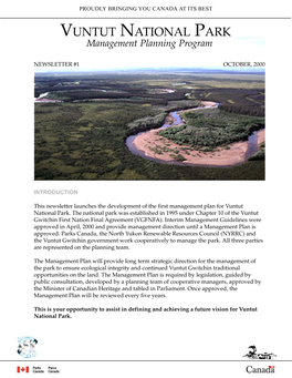 VUNTUT NATIONAL PARK Management Planning Program