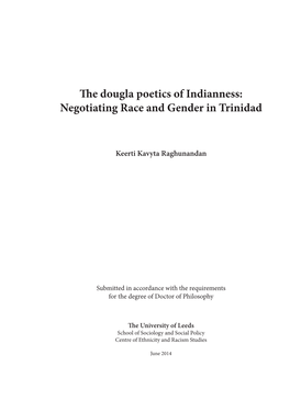 The Dougla Poetics of Indianness: Negotiating Race and Gender in Trinidad