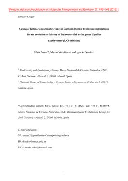 Cenozoic Tectonic and Climatic Events in Southern Iberian Peninsula: Implications