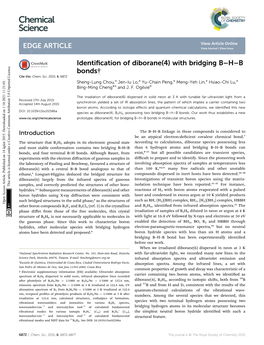 Identification of Diborane(4) with Bridging B–H–B Bonds