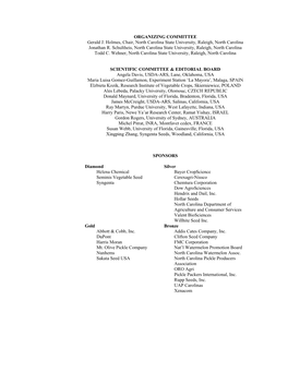 ORGANIZING COMMITTEE Gerald J. Holmes, Chair, North Carolina State University, Raleigh, North Carolina Jonathan R