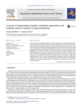 A Survey of Mathematical Models, Simulation Approaches And