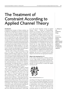 The Treatment of Constraint According to Applied Channel Theory 59