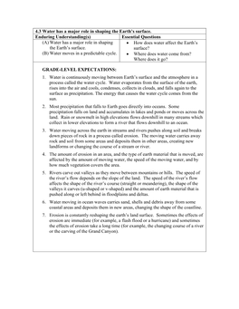 4.3 Water Has a Major Role in Shaping the Earth's Surface. Enduring