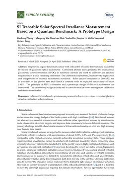 SI Traceable Solar Spectral Irradiance Measurement Based on a Quantum Benchmark: a Prototype Design