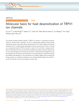 Molecular Basis for Heat Desensitization of TRPV1 Ion Channels
