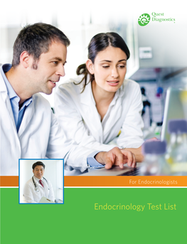 Endocrinology Test List Endocrinology Test List