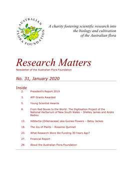 Research Matters Newsletter of the Australian Flora Foundation