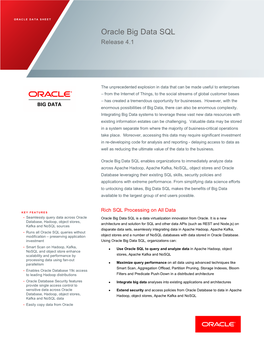 Oracle Big Data SQL Release 4.1